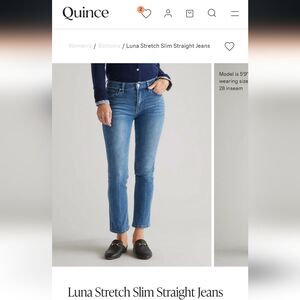 Slim Straight Jeans, Size 27" Waist, 28" Inseam